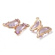 Brass Pave Faceted Glass Connector Charms(FIND-Z020-04L)-2
