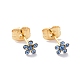 Rhinestone Flower Stud Earrings with 316L Surgical Stainless Steel Pins(EJEW-P204-03G-03)-1