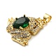 Rack Plating Brass Micro Pave Green Cubic Zirconia Pendants(KK-C047-01B-G)-2