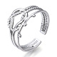 304 Stainless Steel Knot Open Cuff Ring(RJEW-N040-22)-1