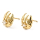 Rack Plating Brass Pave Clear Cubic Zirconia Wing Ear Studs for Women(EJEW-Q770-05G)-1