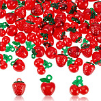 60Pcs 3 Styles Transparent Resin Pendants, Imitaition Fruit, Mixed Shapes, Red, 18.5~21x13.5~19.5x10.5~14mm, Hole: 1.8~3mm, 20pcs/style(RESI-ME0001-22)