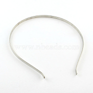 Hair Accessories Iron Hair Band Findings, Platinum, 115mm(X-OHAR-Q042-008D-04)