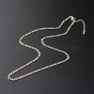 304 Stainless Steel Figaro Chain Necklaces, with Lobster Claw Clasps, Stainless Steel Color, 46cm(NJEW-JN03556)