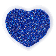 Ornaland 12/0 Transparent Glass Seed Beads, Grade A, Silver Lined Round Hole, Round, Midnight Blue, 2x1.5mm, Hole: 0.3mm, about 11200pcs/bag(SEED-OL0001-02-08)