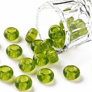 Transparent Colours Glass Round Beads, Round Hole, Yellow Green, 3~5x9~10mm, Hole: 2.5mm, about 660pcs/pound(SEED-S045-002A-C02)