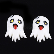 Resin Cabochons, Halloween Ghost, White, 28~29x22~23x6.5mm(X-CRES-T013-12A)