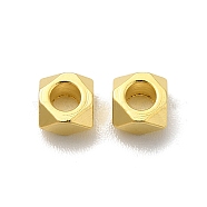 Brass Bead, Lead Free & Cadmium Free, Square, Real 24K Gold Plated, 4x4x2.5mm, Hole: 2mm(KK-H442-41G)