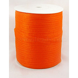 Organza Ribbon, Galloon, Orange Red, 1/8 inch(3mm), 1000yards/roll(914.4m/roll)(del-RS3mmY-024)
