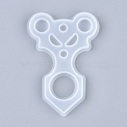 Self Defense Silicone Molds, Resin Casting Molds, for Self Defense Finger Weapons Keychains Molds, White, 95x65x7mm, Hole: 7.5mm, Inner Diameter: 89x59mm(DIY-I036-16)