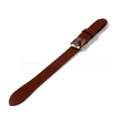 Cowhide Toggle Buckle, with Iron Center Bar Buckles, for Bag Sweater Jacket Coat, Coconut Brown, 281~311x25x16.5mm, Hole: 1.2mm(DIY-A048-01B)