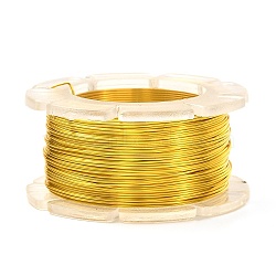 Round Copper Craft Wire, for Jewelry Making, Long-Lasting Plated, Gold, 26 Gauge, 0.4mm, about 65.61 Feet(20m)/roll(X-CWIR-C001-01A-10)