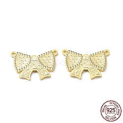 925 Sterling Silver Pendants, Butterfly with Polka Dot Charm, Textured, Real 18K Gold Plated, 11x16x1.2mm, Hole: 1mm(STER-C003-20G)