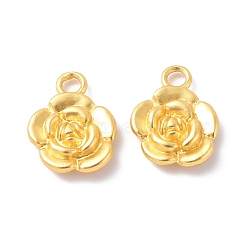 Rack Plating Alloy Pendants, Cadmium Free & Lead Free & Nickle Free, Flower Charm, Matte Gold Color, 16.5x12.5x3.5mm, Hole: 2.5mm(FIND-I036-44MG)