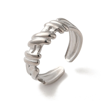 304 Stainless Steel Open Cuff Ring, Stainless Steel Color, Inner Diameter: 17.4mm