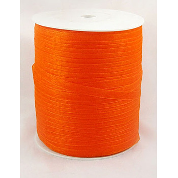 Organza Ribbon, Galloon, Orange Red, 1/8 inch(3mm), 1000yards/roll(914.4m/roll)