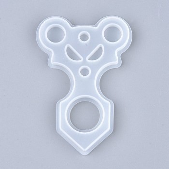 Self Defense Silicone Molds, Resin Casting Molds, for Self Defense Finger Weapons Keychains Molds, White, 95x65x7mm, Hole: 7.5mm, Inner Diameter: 89x59mm