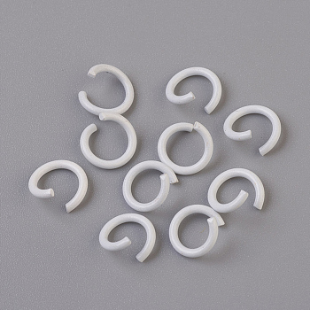 Iron Jump Rings, Open Jump Rings, White, 17 Gauge, 8~8.5x1.2mm, Inner Diameter: 5~6mm
