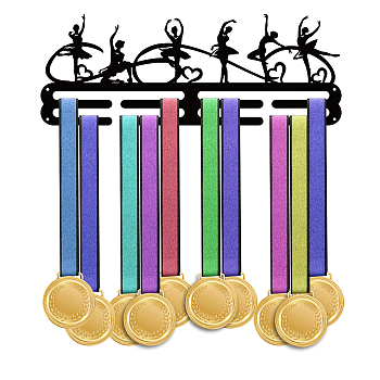 Sports Theme Iron Medal Hanger Holder Display Wall Rack, with Screws, Ballet Pattern, 150x400mm