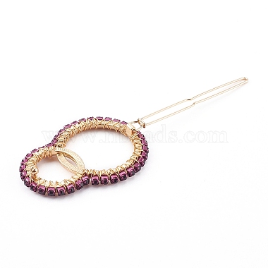 Alloy Hollow Geometric Gemstone Beads Hair Barrettes(PHAR-JH00075-02)-3