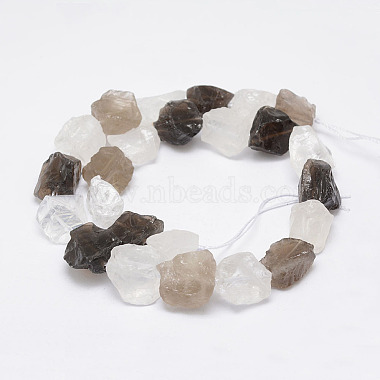 Raw Rough Natural Crystal and Smoky Quartz Beads Strands(G-F403-02)-2
