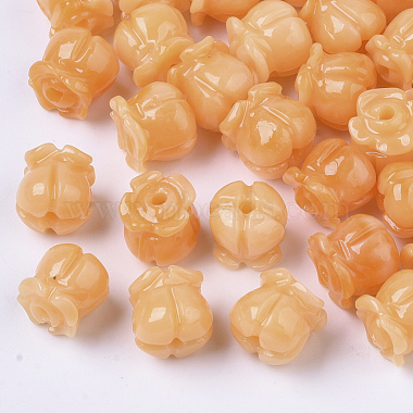 Sandy Brown Flower Synthetic Coral Beads