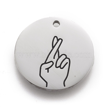 Stainless Steel Color Flat Round 316 Surgical Stainless Steel Pendants