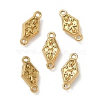 304 Stainless Steel Links, Rhombus with Fleur De Lis Connector Charms, Ion Plating(IP), Real 18K Gold Plated, 12.5x6x3.5mm, Hole: 1mm(X-STAS-D211-13B-G)