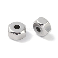 316 Surgical Stainless Steel Spacer Beads, Hexagon, Stainless Steel Color, 6x3.5mm, Hole: 1.8mm(STAS-P362-22P)
