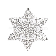 Iron Filigree Joiners, Etched Metal Embellishments, Snowflake, Platinum, 45x39x1mm, Hole: 1.2mm & 1.8mm(FIND-B020-10P)