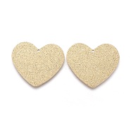 316 Surgical Stainless Steel Pendants, Textured, Heart, Golden, 15.5x18x0.8mm, Hole: 0.8mm(STAS-H100-48G-A)