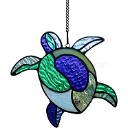 Sea Turtle Stained Acrylic Window Planel, for Suncatchers Window Home Hanging Ornaments, Colorful, 80mm(STGL-PW0001-21C-03)