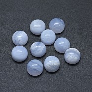 Natural Blue Lace Agate Cabochons, Half Round, 7.5x4~4.5mm(G-G795-06-01B)