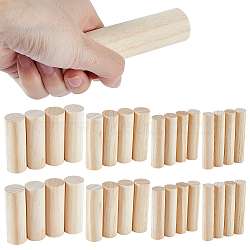 28Pcs 4 Styles Wood Round Stick, DIY Craft Supplies, Antique White, 99~100x20~35mm(WOOD-GA0002-12)