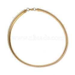 8MM 304 Stainless Steel Flat Snake Chain Necklaces, Ion Plating(IP), Golden, 18.11 inch(46cm)(MAK-Z004-01G)