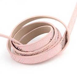 Imitation Leather Cords, Random Color On The Back, Pink, 10x2mm, about 1.31 yards( 1.2m)/strand(LC-T001-03D)