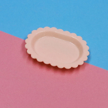 Plastic Dishes Mini Model, Micro Landscape Dollhouse Accessories, Pretending Prop Decorations, Bisque, 54x41mm