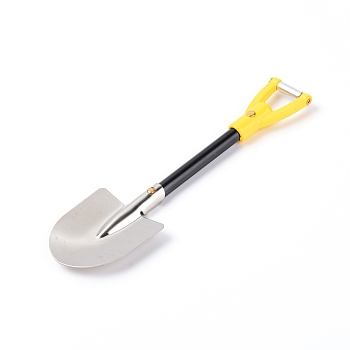 Iron Shovels, Gardening Tools, for Soil Planting Digging Transplanting, Yellow, 111x30x7mm, Hole: 10mm