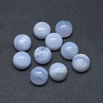 Natural Blue Lace Agate Cabochons, Half Round, 7.5x4~4.5mm