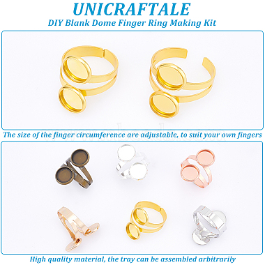 Kit de fabrication de bagues à dôme vierge unicraftale diy(DIY-UN0004-12B)-4