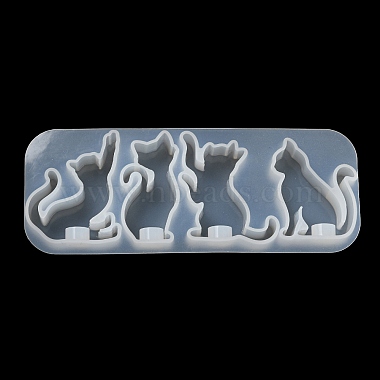 Cat Shape Pendant DIY Silhouette Silicone Mold(DIY-K067-02C)-4