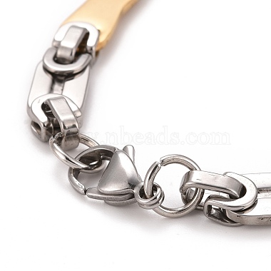 Vacuum Plating 304 Stainless Steel Bar Link Chains Necklace(STAS-E160-19GP)-3