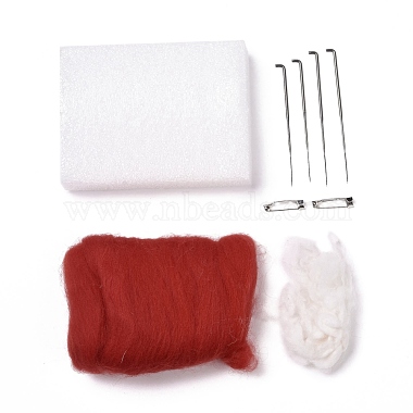 Christmas Theme Gloves Brooch Cactus Needle Felting Kit(DIY-K055-01)-2