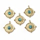 Vacuum Plating 201 Stainless Steel Natural Turquoise Pendants(STAS-C064-VC891)-1