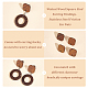 20 Pairs Walnut Wood Square Stud Earring Findings(WOOD-UN0001-03)-5