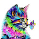 Diy 5d animales gato patrón lienzo diamante pintura kits(DIY-C021-15)-1