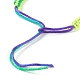 Изготовление регулируемого браслета из полиэстера цвета радуги для женщин(BJEW-F454-02)-2