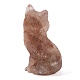 Natural Strawberry Quartz Carved Fox Figurines Statues for Home Office Desktop Feng Shui Ornament(G-Q172-14F)-2