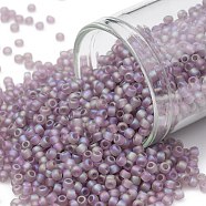 TOHO Round Seed Beads, Japanese Seed Beads, (166F) Transparent AB Frost Light Amethyst, 11/0, 2.2mm, Hole: 0.8mm, about 1110pcs/bottle, 10g/bottle(SEED-JPTR11-0166F)
