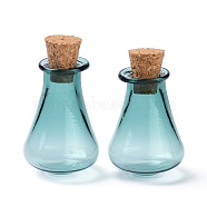 Glass Cork Bottles, Glass Empty Wishing Bottles, DIY Vials for Home Decorations, Dark Cyan, 17x27mm(AJEW-O032-01G)